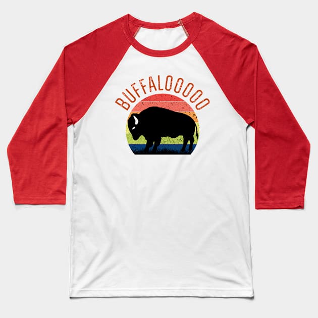Vintage Buffalo Sunset Buffalooooo Lucky Slot Machine Tee Baseball T-Shirt by Brobocop